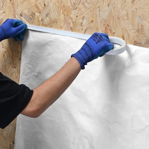 House Wrap, 9 x 75 ft, 0.13 mm Thick Vapor Barrier, Heavy Duty Plastic Sheeting for Tear-resistant, Drop Cloth Vapor Barrier Covering for Residential & Commercial Construction, White