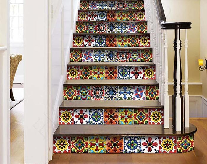 8" X 8" Festival Brights Mosaic Peel And Stick Removable Tiles