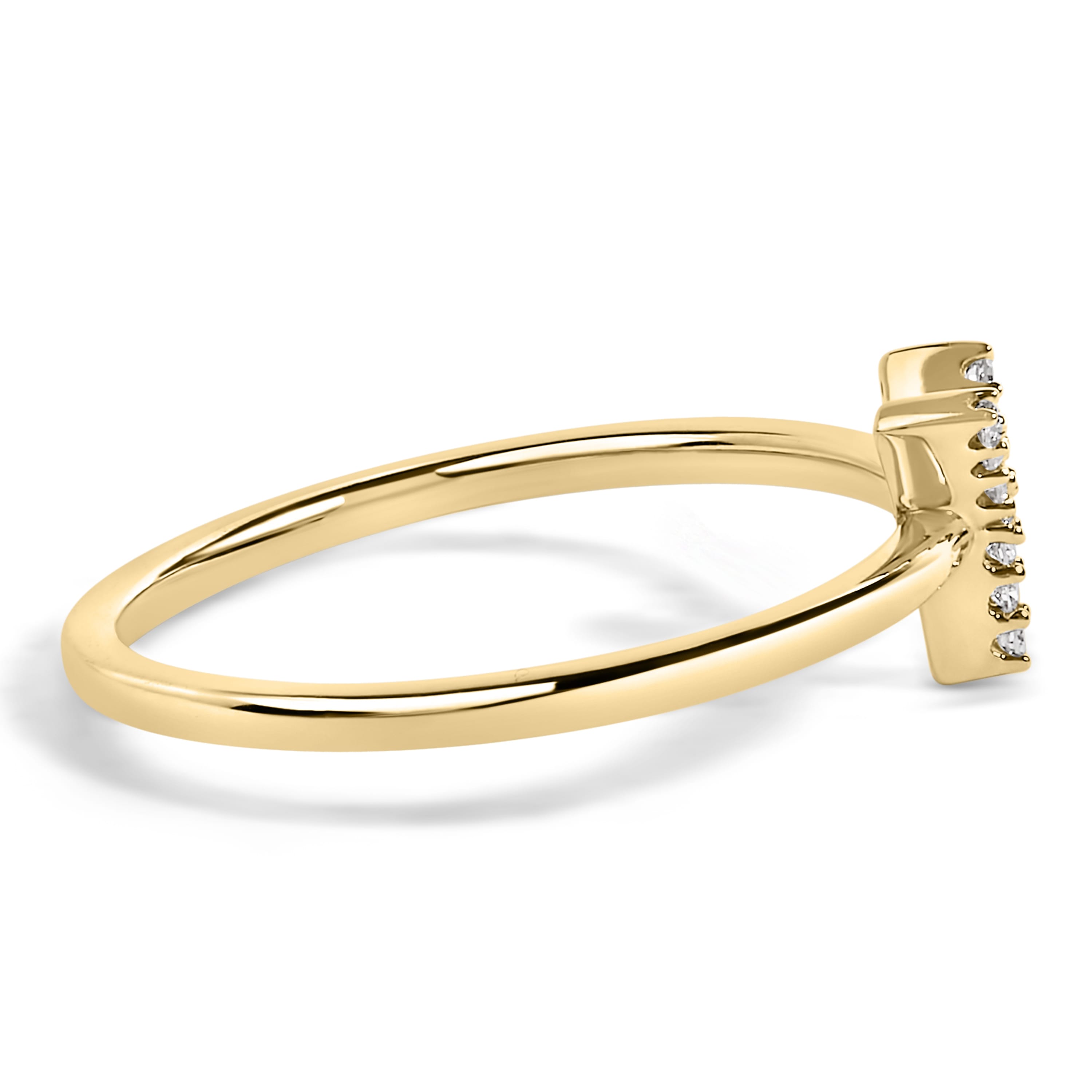 10K Yellow Gold Diamond Accent Initial "Y" Ring