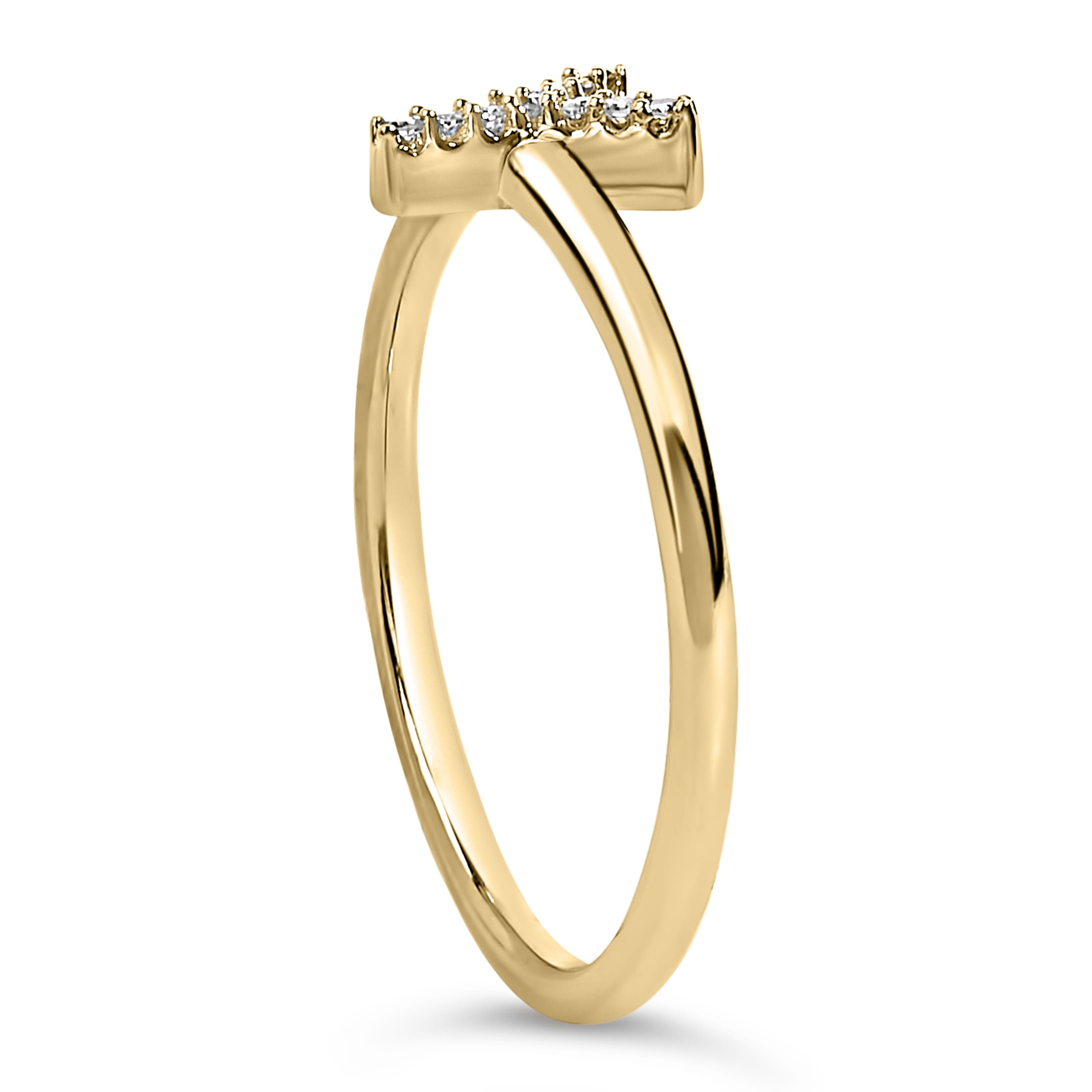 10K Yellow Gold Diamond Accent Initial "Y" Ring