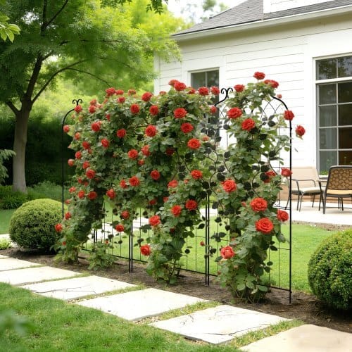 Garden Trellis, 71 x 20 inch Rose Trellis, 2 Packs Garden Flower Rose Trellises with Powder-Coated Finish & Convenient Locking Design, Plant Support Trellises for Flowers, Vegetables, Roses
