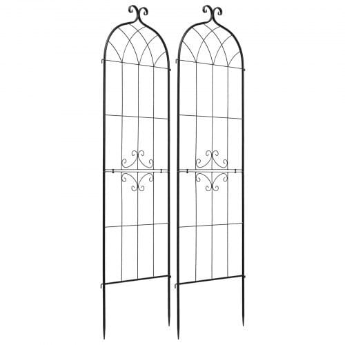 Garden Trellis, 71 x 20 inch Rose Trellis, 2 Packs Garden Flower Rose Trellises with Powder-Coated Finish & Convenient Locking Design, Plant Support Trellises for Flowers, Vegetables, Roses