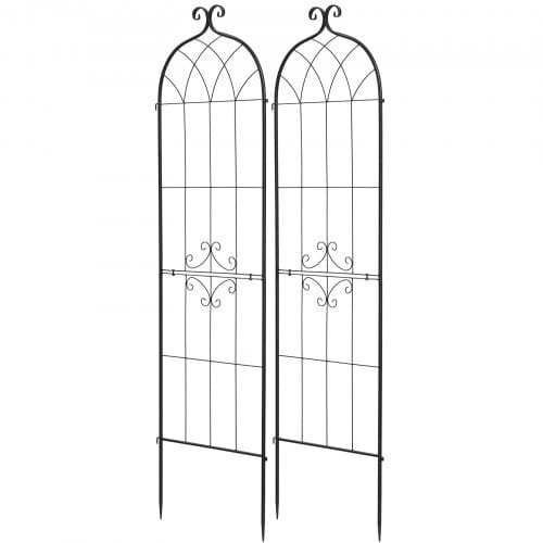 Garden Trellis, 71 x 20 inch Rose Trellis, 2 Packs Garden Flower Rose Trellises with Powder-Coated Finish & Convenient Locking Design, Plant Support Trellises for Flowers, Vegetables, Roses