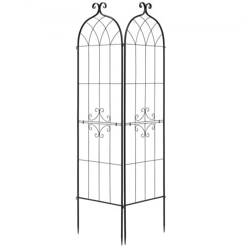 Garden Trellis, 71 x 20 inch Rose Trellis, 2 Packs Garden Flower Rose Trellises with Powder-Coated Finish & Convenient Locking Design, Plant Support Trellises for Flowers, Vegetables, Roses