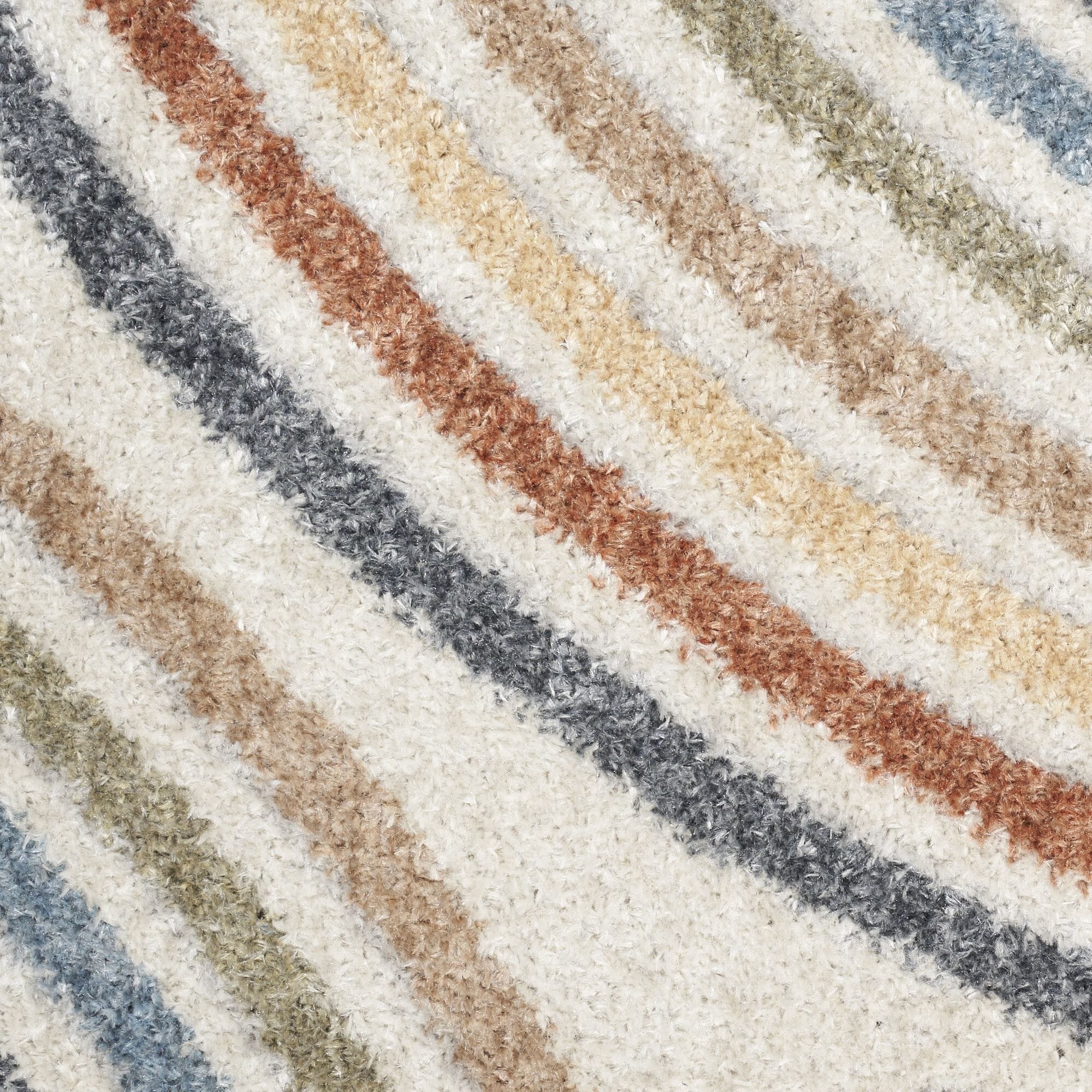 4' X 6' Blue and Ivory Geometric Power Loom Washable Area Rug