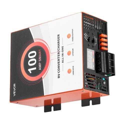 RV Power Converter, 100 Amp, 110V AC to 12V DC RV Converter Battery Charger, Multi Stage Smart Charging, 13V to 16.5V Operating Range, Compatible with Lithium & Lead Acid Battery, for Camper