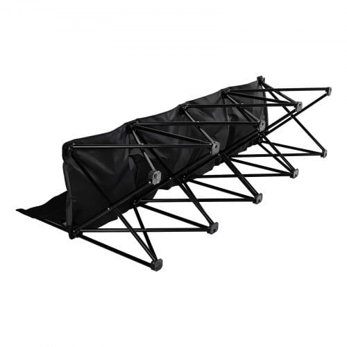 Portable Folding Bench, 4 Seat Foldable Soccer Bench with Side Pockets and Carrying Bag, Lightweight Sideline Seating with Back Rest for Football, Baseball, Camping, Outdoor Events, Black