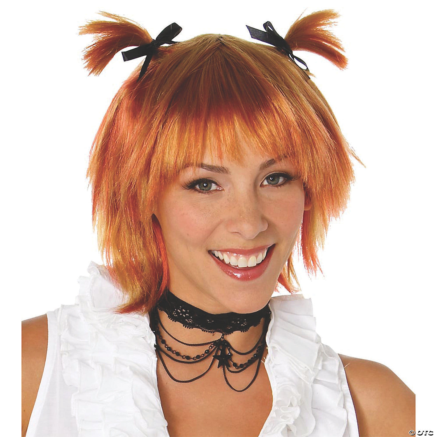 Short school girl wig lt brown