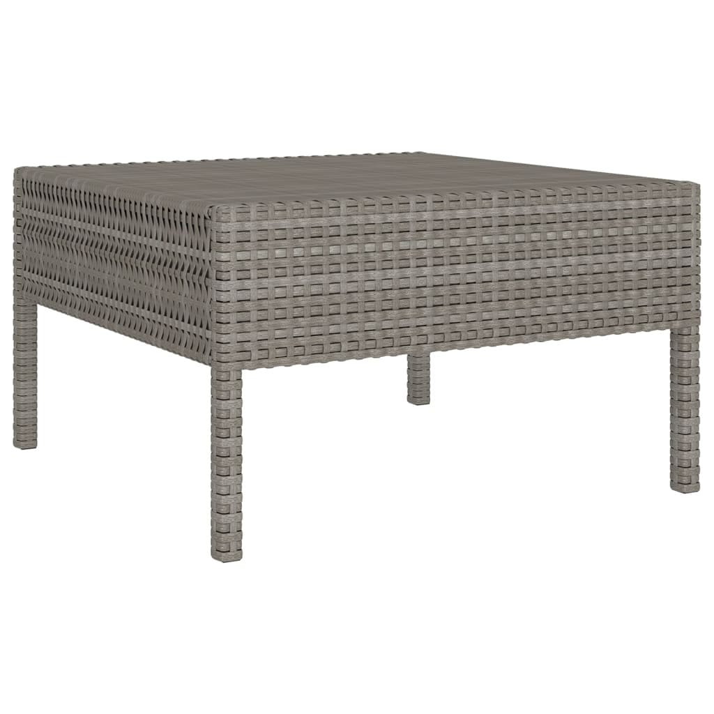 12 Piece Patio Lounge Set with Cushions Poly Rattan Gray