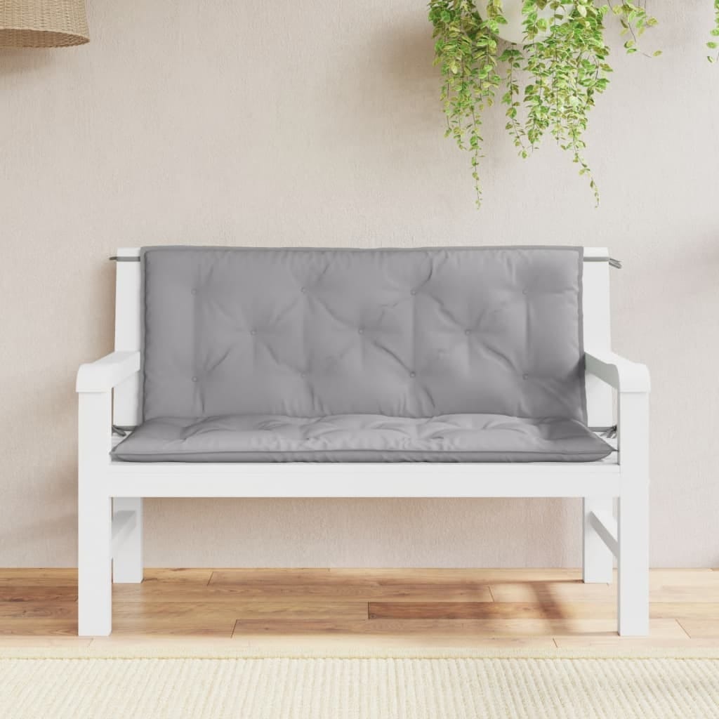Garden Bench Cushion Gray 47.2"x(19.7"+19.7")x2.8" Oxford Fabric