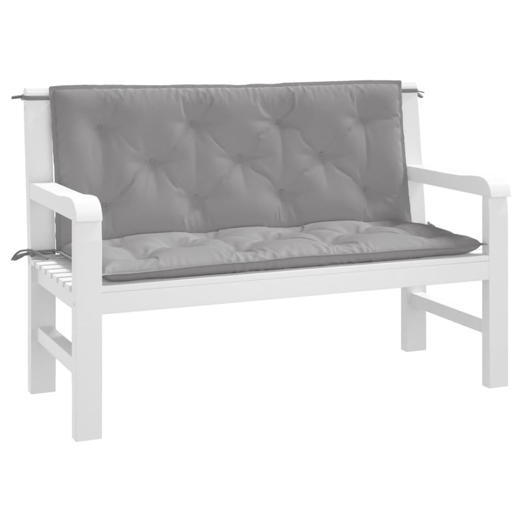 Garden Bench Cushion Gray 47.2"x(19.7"+19.7")x2.8" Oxford Fabric
