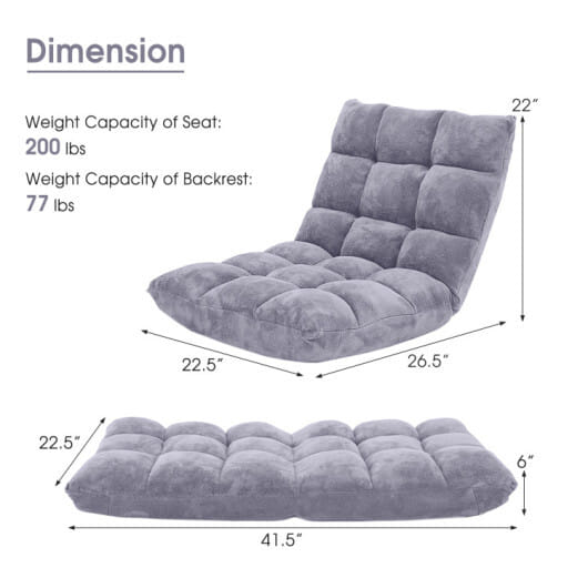 14-Position Adjustable Floor Chair & C-Shaped End Table Set