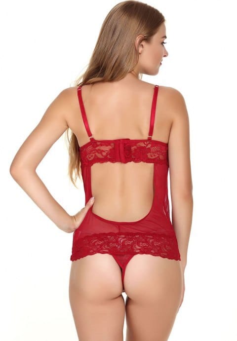 Open Cup Lace Teddy