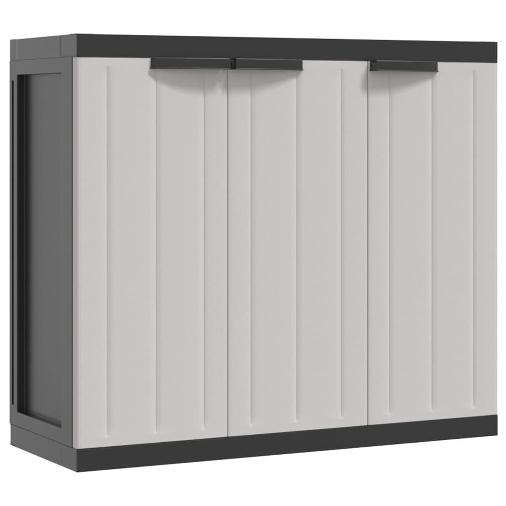 Outdoor Storage Cabinet Gray and Black 38.2"x14.6"x33.5" PP
