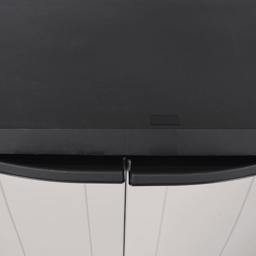 Outdoor Storage Cabinet Gray and Black 38.2"x14.6"x33.5" PP