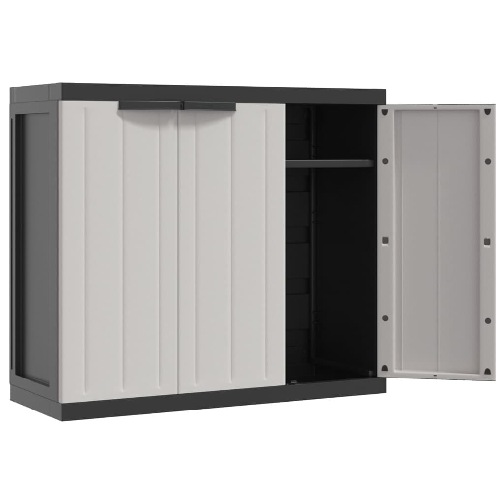 Outdoor Storage Cabinet Gray and Black 38.2"x14.6"x33.5" PP