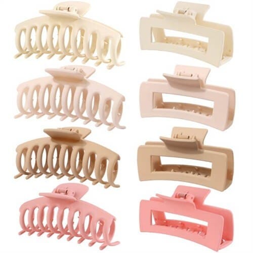 8 Pieces Set Spray Paint Rectangular Gum Claw Hair Clip/ Hair Accessories - Combo G