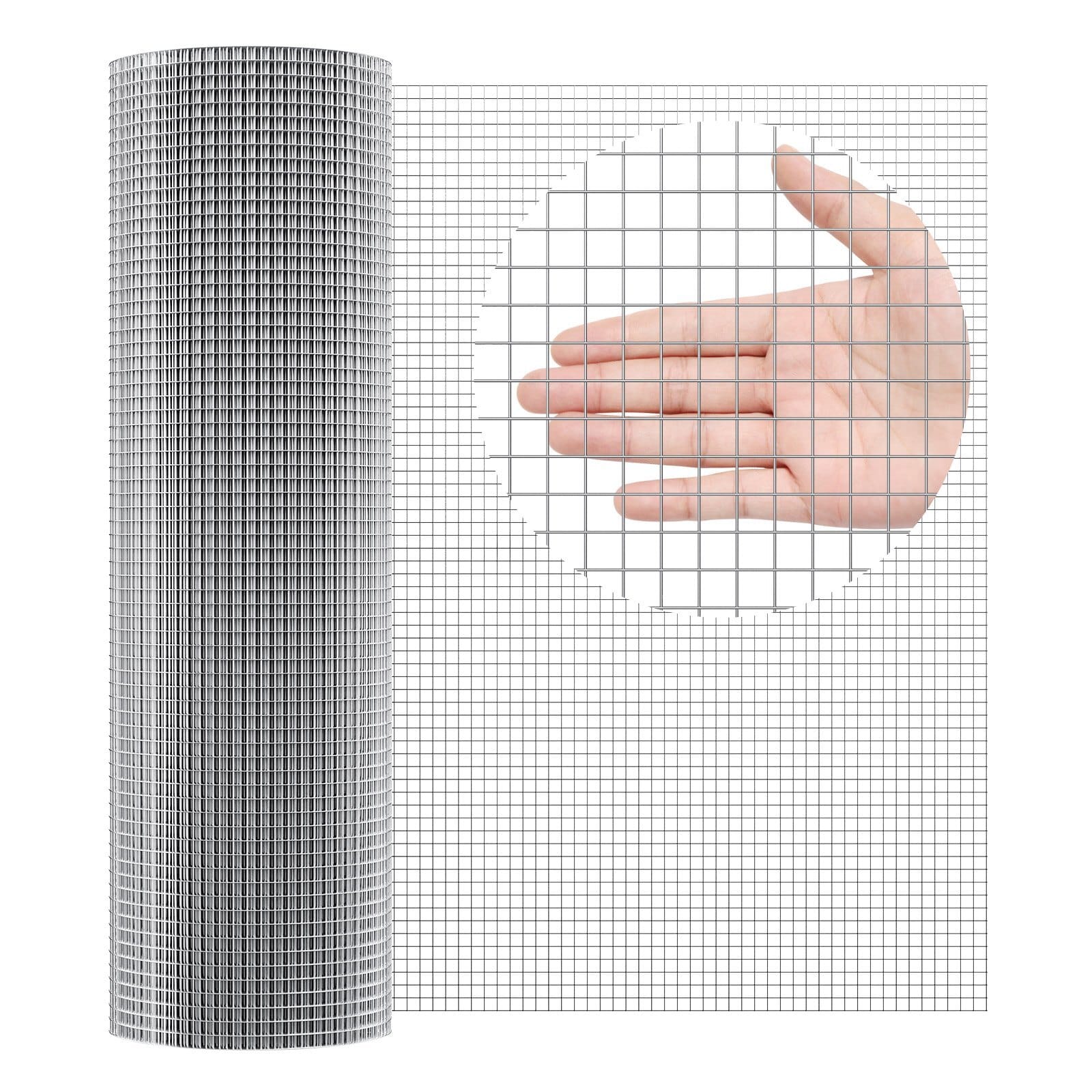 Hardware Cloth, 1/2 inch 36in x 100 ft 19 Gauge, Hot Dipped Galvanized Wire Mesh Roll, Chicken Wire Fencing, Wire Mesh for Rabbit Cages, Garden, Small Rodents