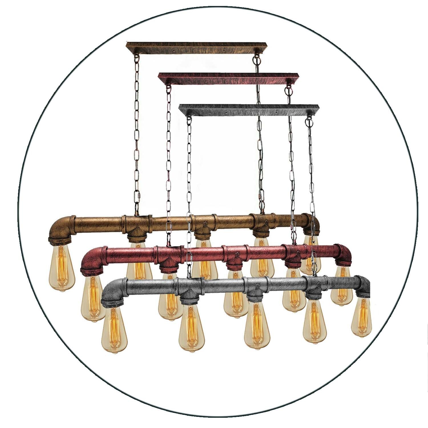 Industrial Farmhouse Pendant Light 5 light Ceiling Steampunk Metal Pipe Pendant Lamp~1340