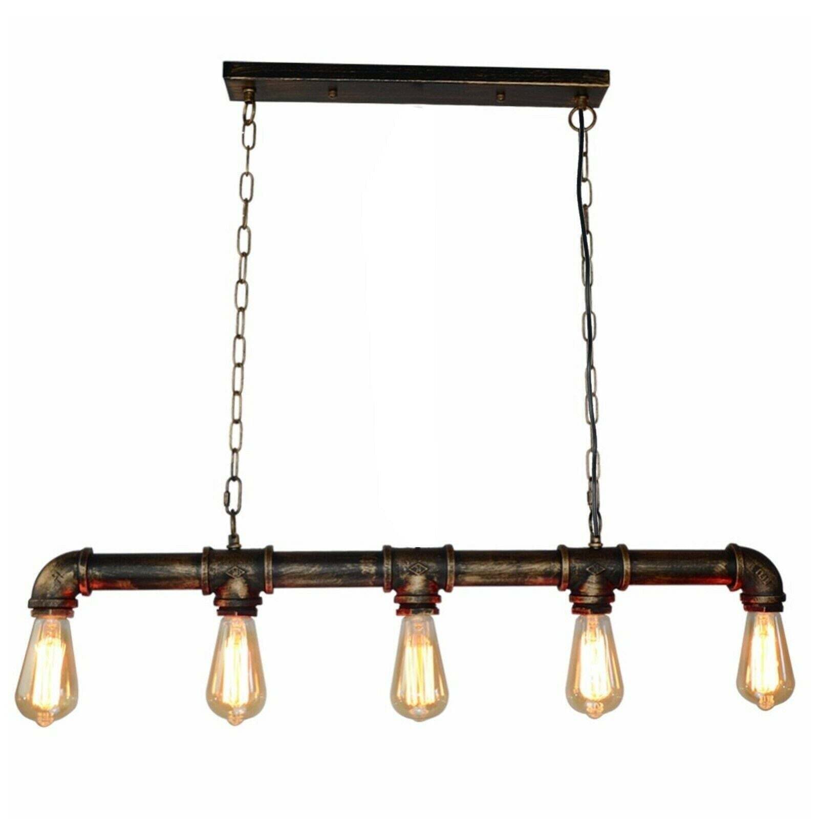 Industrial Farmhouse Pendant Light 5 light Ceiling Steampunk Metal Pipe Pendant Lamp~1340