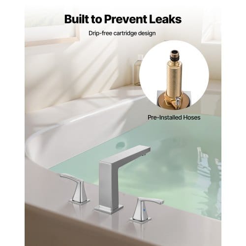 Roman Tub Faucet, 3 Hole Waterfall Bathtub Faucet, Bath Tubs Faucets Set with 2 Handles, Roman Tub Faucets Deck Mount for Pet Washing, Baby Care, Adult Bathing, Silver, Right-Angle Tub Faucet