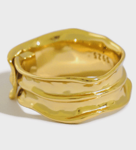 Simple Irregular Grain 925 Sterling Silver Adjustable Ring