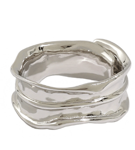 Simple Irregular Grain 925 Sterling Silver Adjustable Ring