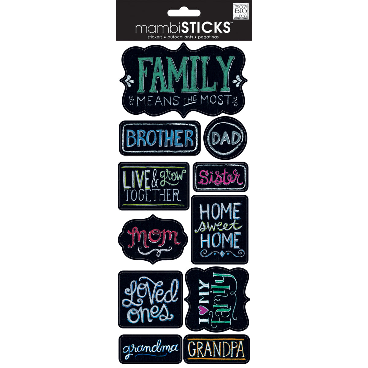 Me and My Big Ideas Chalk Family Sayings Stickers