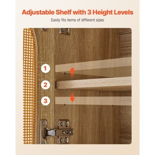 Bathroom Wall Cabinet, with 2 Doors and Adjustable Shelf, Over the Toilet Storage Medicine Cabinet Wall Mounted, Hanging Organizer with Shelves & Open Partition for Laundry Room Kitchen Restroom