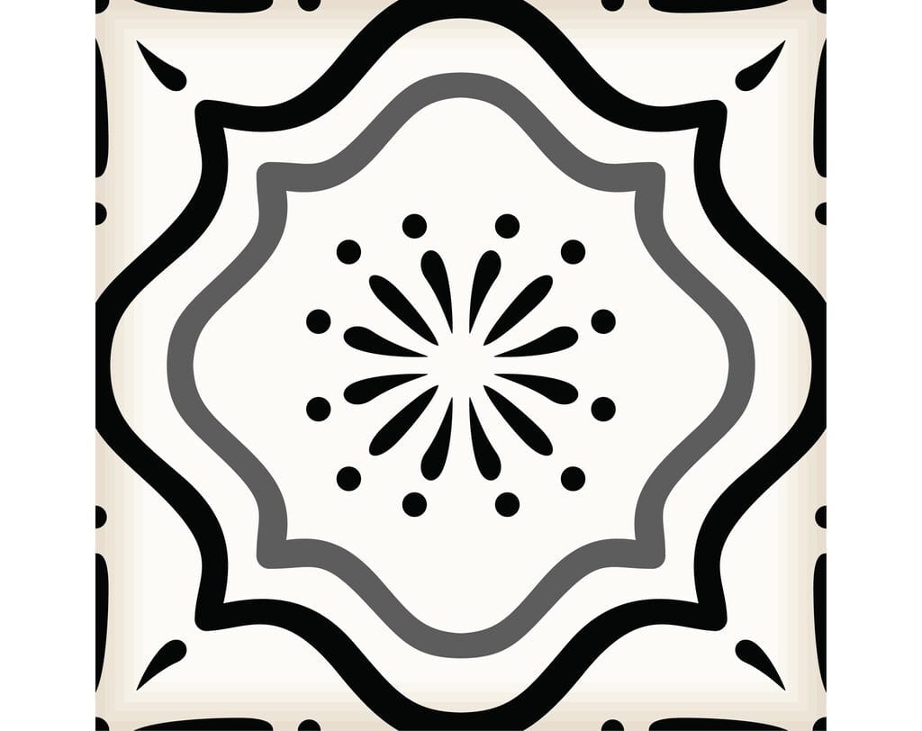 7" X 7" Black And White Mosaic Peel And Stick Removable Tiles