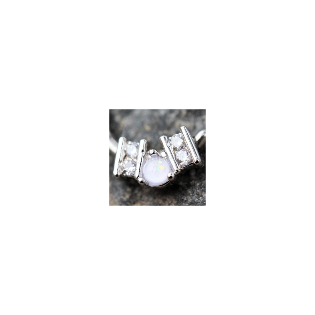316L Stainless Steel Ornate Multi-Jeweled Seamless Ring / Septum Ring