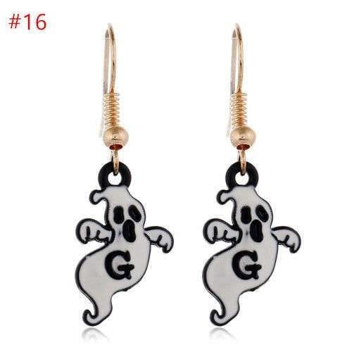 Wholesale Halloween Jewelry Dreadful White Ghost Bold Fashion Costume Earrings