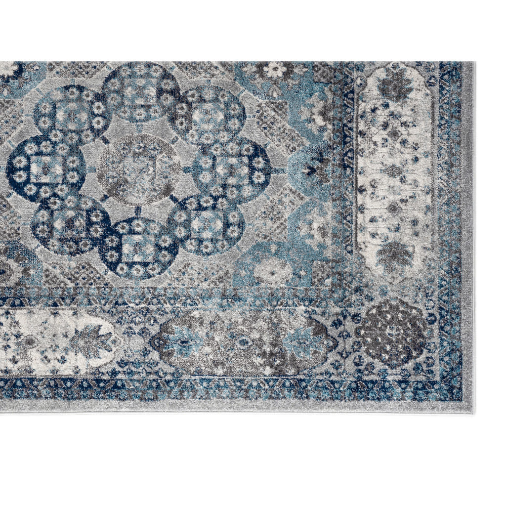 8' X 10' Blue and Gray Medallion Power Loom Area Rug