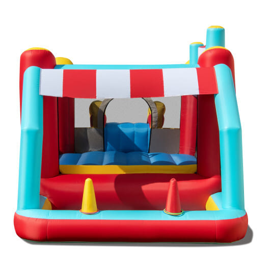 5-in-1 Ice Cream Inflatable Bounce House with Ball Pit and Slide without Blower - Color: Multicolor