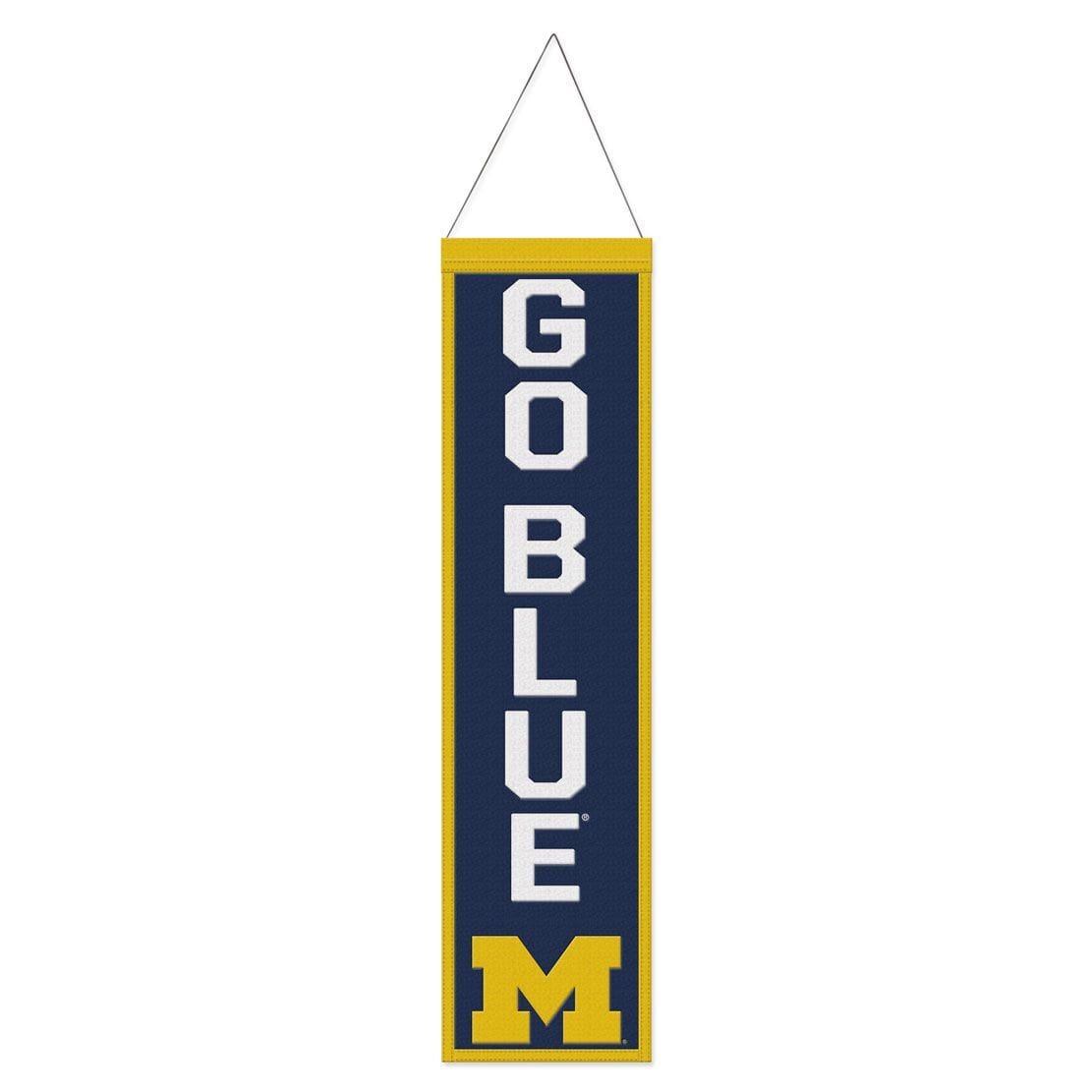 Michigan Wolverines Banner Wool 8x32 Heritage Slogan Design - Special Order