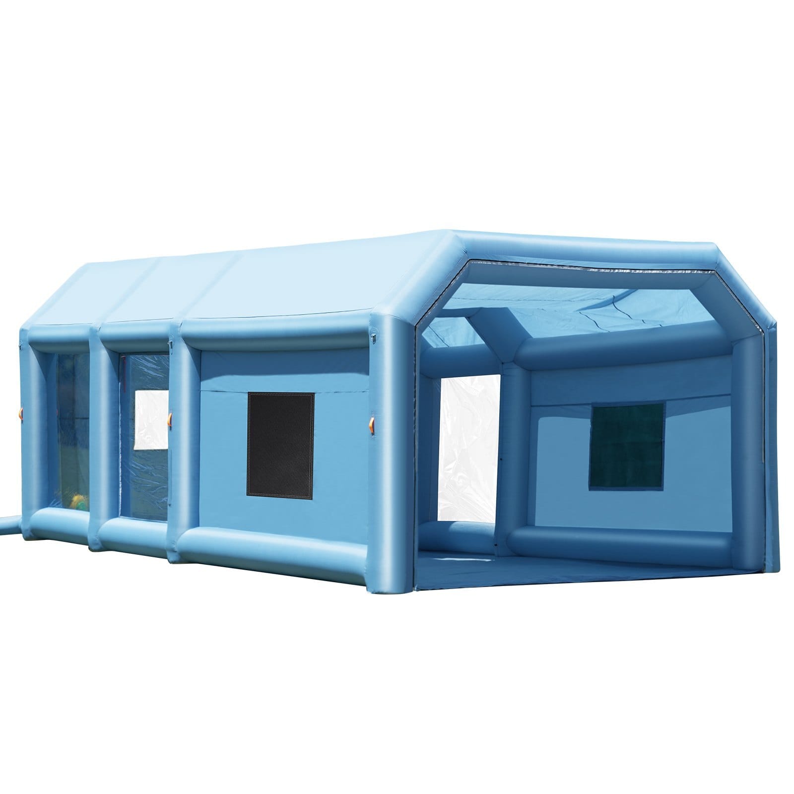 Inflatable Paint Booth, 23 x 13.1 x 9 ft Inflatable Spray Booth, with 750W+480W Powerful Blowers and Air Filter System, Large Motorcycle, Portable Car Paint Booth for Small Truck, Midsize SUV