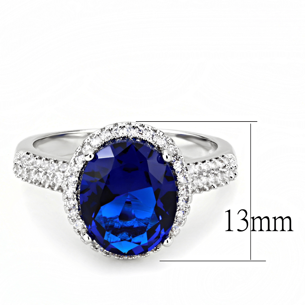 3W1516 - Rhodium Brass Ring with Synthetic in Montana