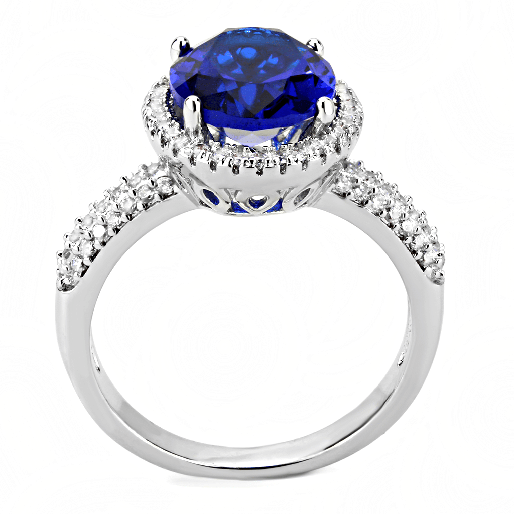 3W1516 - Rhodium Brass Ring with Synthetic in Montana