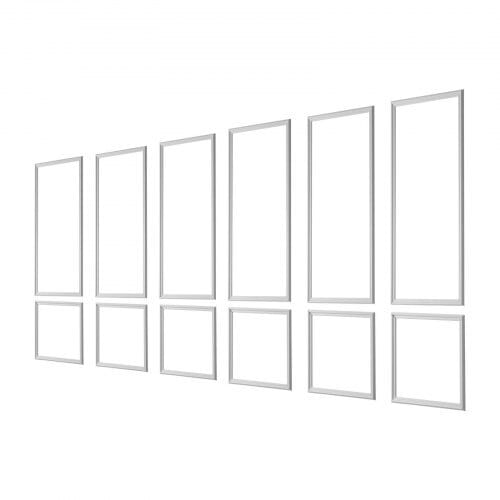 Wall Molding 6 Pack, Wainscoting Panels Kit, Lightweight Paintable Polystyrene, Easy to Install, Waterproof Accent Wall Trim for Interior D?©cor Living Room, Bedroom, White (24x54 + 24x24 in)