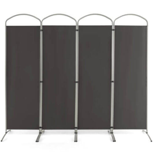 Costway 6.2Ft Folding 4-Panel Room Divider for Home Office Living Room -Gray