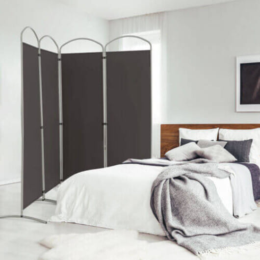 Costway 6.2Ft Folding 4-Panel Room Divider for Home Office Living Room -Gray