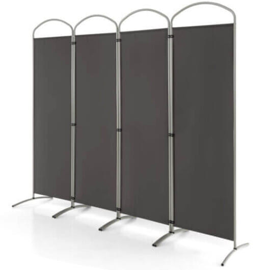 Costway 6.2Ft Folding 4-Panel Room Divider for Home Office Living Room -Gray