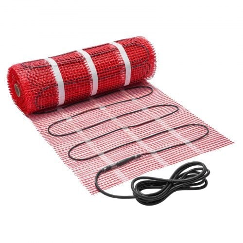 90 sqft Self-Adhesive Mesh Floor Heating Mat System, 120V Electric Radiant Heated Floor System, with Smart Control Thermostat & Alarm, Easy Installation for Tile, Stone, Vinyl