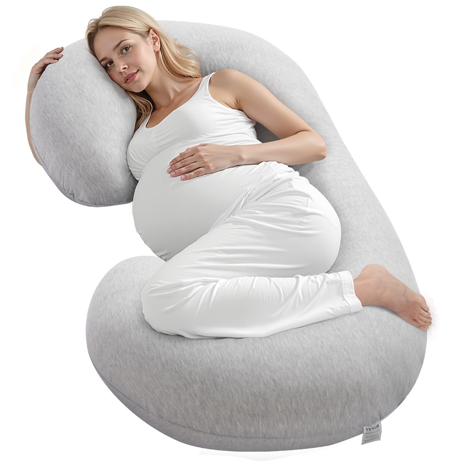 Pregnancy Pillow, C-Shaped Full Body Maternity Pillow for Sleeping, Ultra-Soft and Breathable Pregnant Support Pillows with Removable & Washable Cover, Perfect for Back, Belly, Hip, Legs Relief
