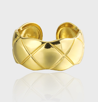 Simple Rhombus Pattern 925 Sterling Silver Adjustable Ring