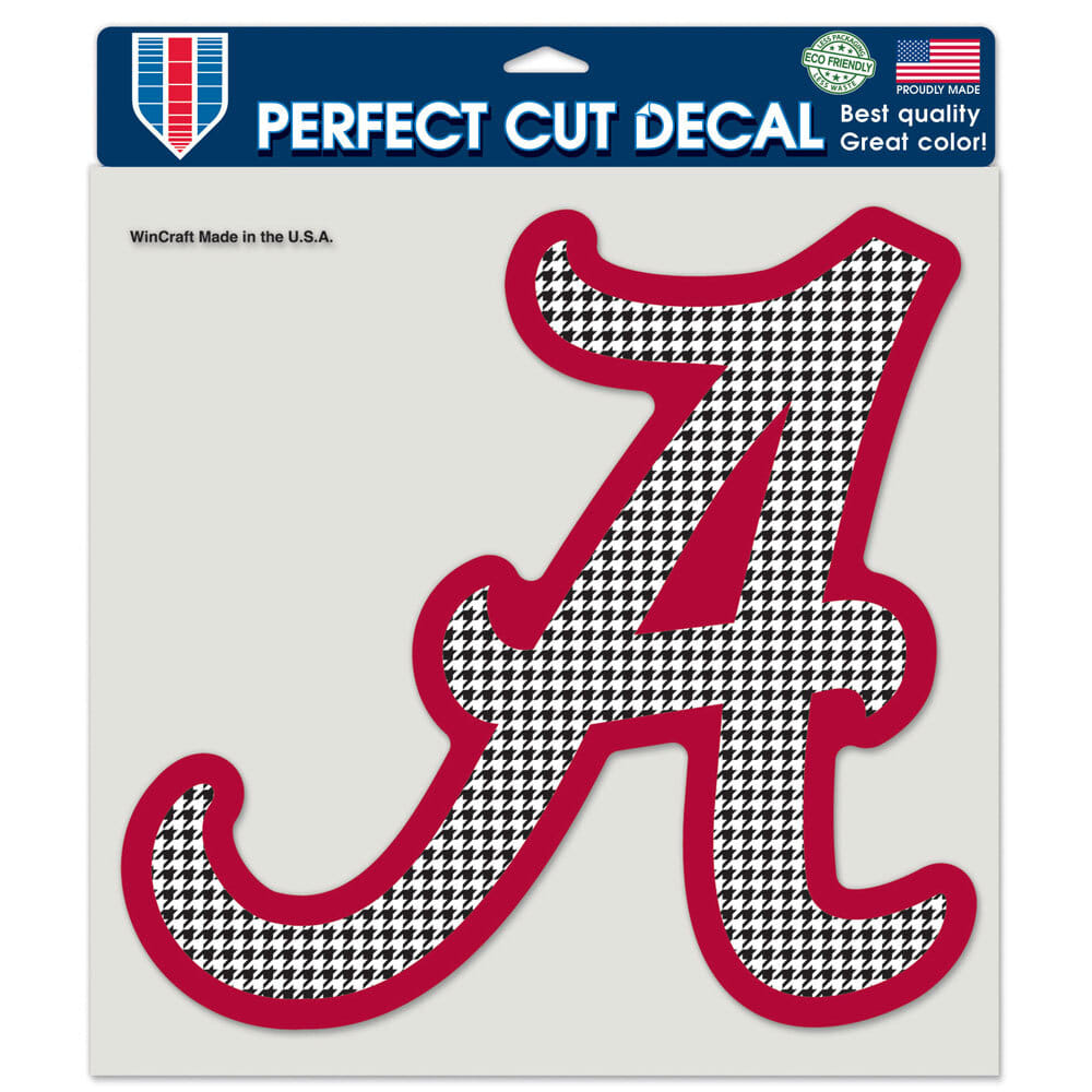 Alabama Crimson Tide? Decal 8x8 Perfect Cut Color Houndstooth Design