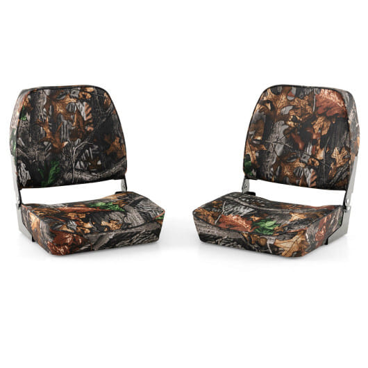 2-Piece Folding Boat Seat Set with Sponge Padding-Camouflage - Color: Camouflage