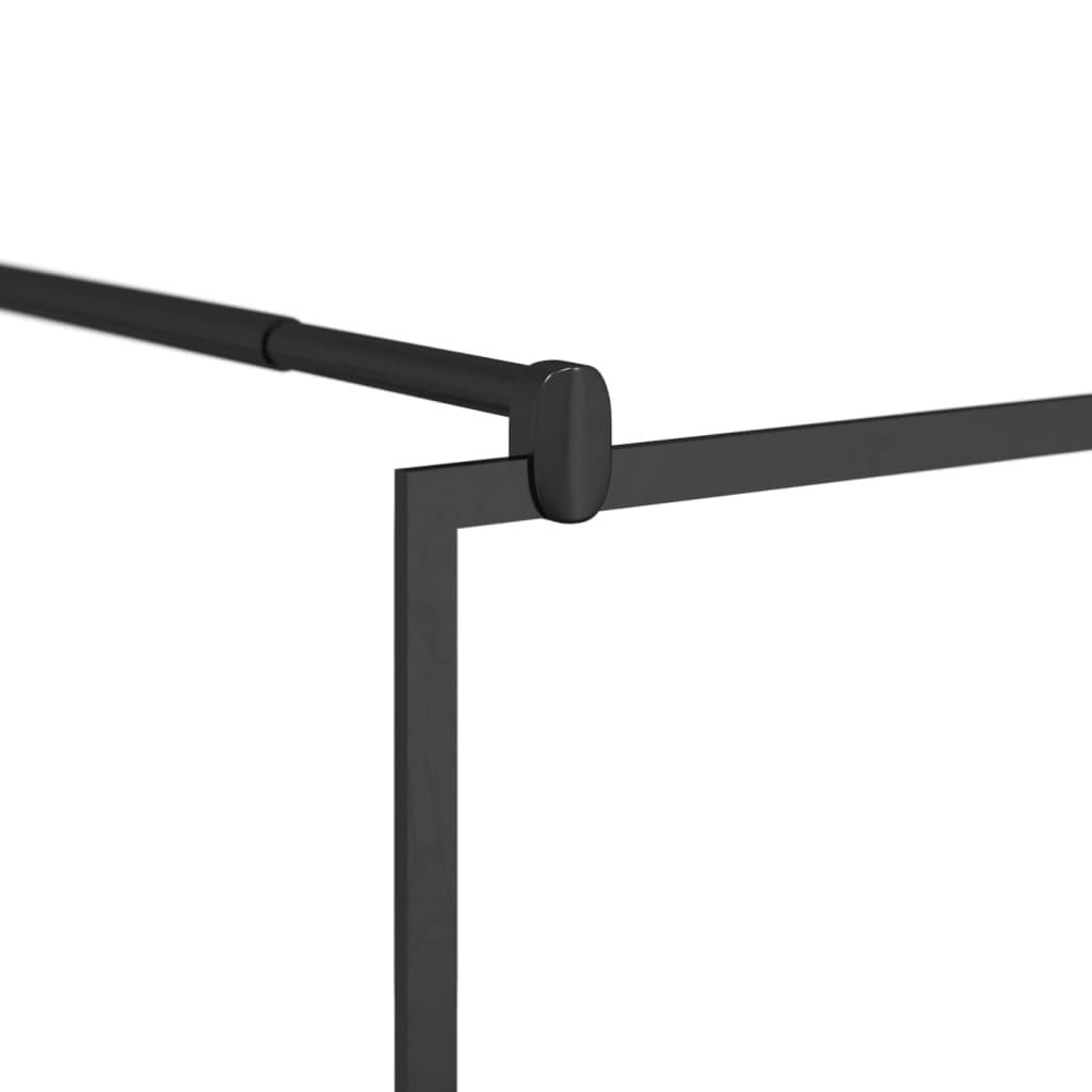 Walk-in Shower Wall with Clear ESG Glass 35.4"x76.8" Black