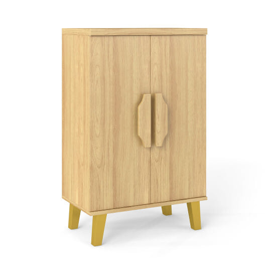 Buffet Cabinet with Double Doors and Raised Legs-Natural - Color: Natural