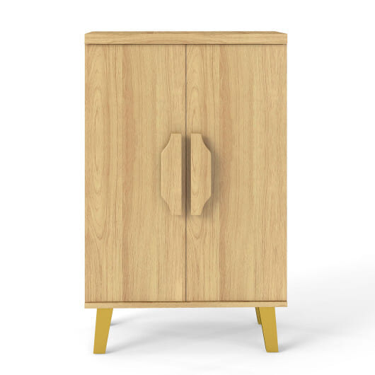 Buffet Cabinet with Double Doors and Raised Legs-Natural - Color: Natural